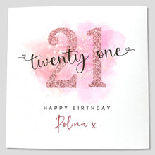 Load image into Gallery viewer, 21st Birthday Card Personalised Her