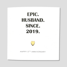 Load image into Gallery viewer, 5th Wedding Anniversary Card (Wood Anniversary) Epic