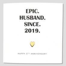 Load image into Gallery viewer, 5th Wedding Anniversary Card (Wood Anniversary) Epic