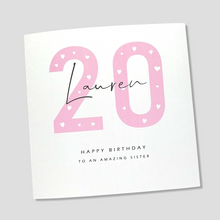 Load image into Gallery viewer, 20th Birthday Card Niece