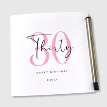 Load image into Gallery viewer, 30th Birthday Card Personalised Thirty Birthday Her Wife Sister Friend Aunt