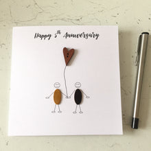 Load image into Gallery viewer, 5th Anniversary Card Personalised Wood Wedding Anniversary