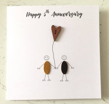 Load image into Gallery viewer, 5th Anniversary Card Personalised Wood Wedding Anniversary
