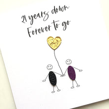 Load image into Gallery viewer, 21st Wedding Anniversary Card (Brass Anniversary) 21 Years Down