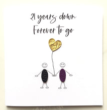Load image into Gallery viewer, 21st Wedding Anniversary Card (Brass Anniversary) 21 Years Down