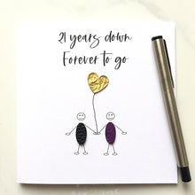 Load image into Gallery viewer, 21st Wedding Anniversary Card (Brass Anniversary) 21 Years Down