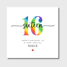 Load image into Gallery viewer, 16th Birthday Card Granddaughter Sister Niece Her