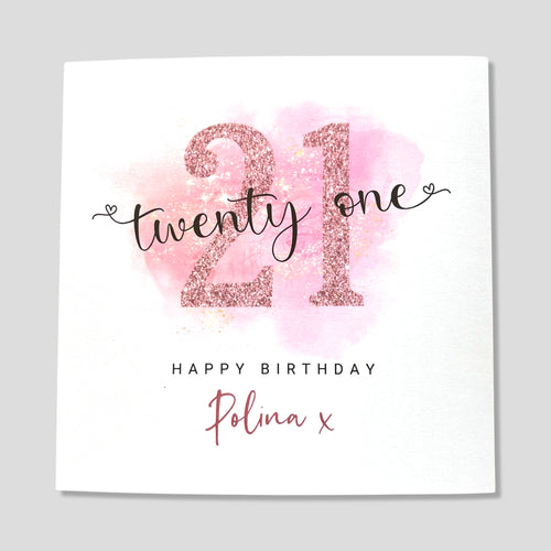 21st Birthday Card Personalised Her