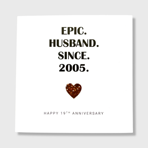 19th Wedding Anniversary Card Bronze Anniversary Epic