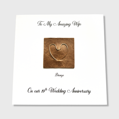 19th Wedding Anniversary Card (Bronze Anniversary Card)