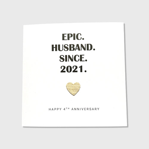 4th Wedding Anniversary Card Linen Anniversary Epic