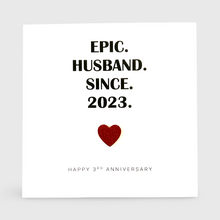 Load image into Gallery viewer, 3rd Wedding Anniversary Card (Leather Anniversary) Epic