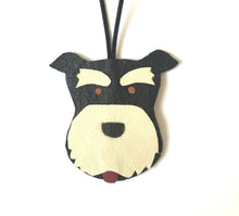 Load image into Gallery viewer, Schnauzer Christmas Ornament Personalised Leather Santa Schnauzer Xmas Gift