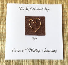 Load image into Gallery viewer, 22nd Wedding Anniversary Card, Copper Anniversary Her Him
