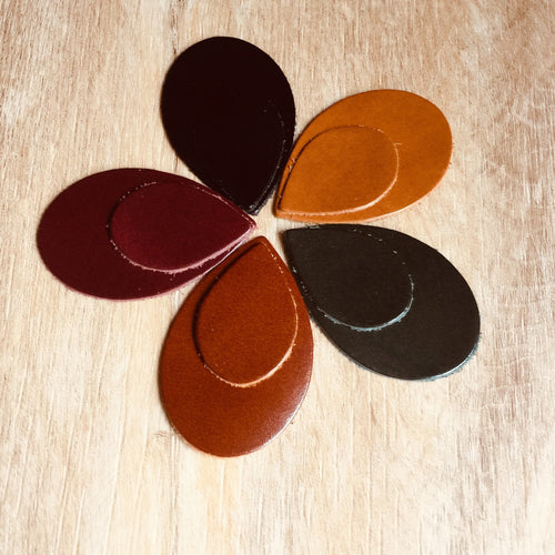 20 Pieces 10 Pairs Leather Teardrop Pieces Teardrop Die Cut Shapes for Earrings Black Tan Green Oxblood Chestnut