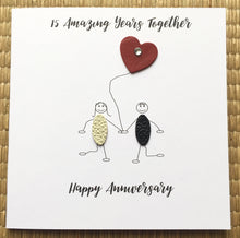 Load image into Gallery viewer, 15th Wedding Anniversary Card, Crystal Anniversary, Him Her