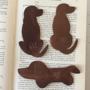 Dachshund Bookmark Personalised Leather Dog Gift Memory Keepsake