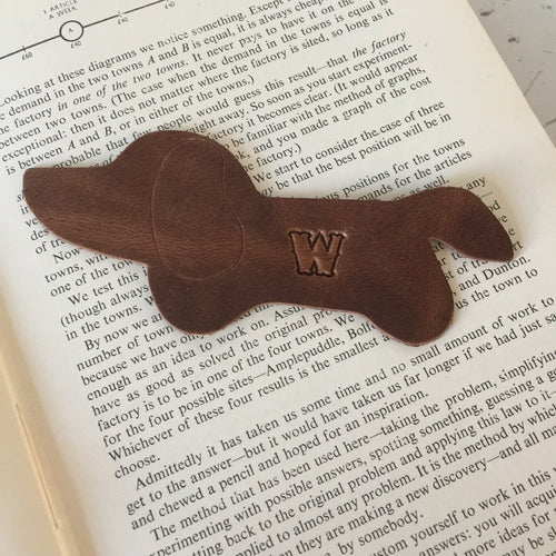 Dachshund Bookmark Personalised Leather Dog Gift Memory Keepsake