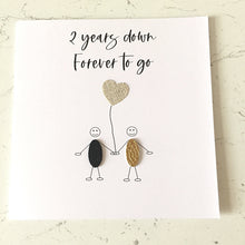 Load image into Gallery viewer, 2nd Wedding Anniversary Card, Cotton,,Him Her 2 Years Down