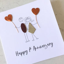 Load image into Gallery viewer, 7th Anniversary Card, Copper Wedding Anniversary Wife Husband Him Her