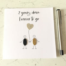Load image into Gallery viewer, 2nd Wedding Anniversary Card, Cotton,,Him Her 2 Years Down