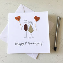 Load image into Gallery viewer, 7th Anniversary Card, Copper Wedding Anniversary Wife Husband Him Her