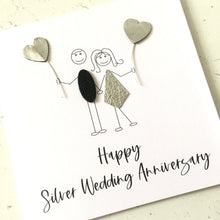 Load image into Gallery viewer, Silver Wedding Anniversary Card, 25th Anniversary, Him Her Couple