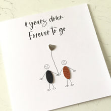 Load image into Gallery viewer, 11th Wedding Anniversary Card, Steel Heart