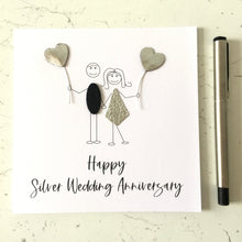 Load image into Gallery viewer, Silver Wedding Anniversary Card, 25th Anniversary, Him Her Couple