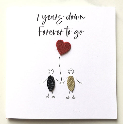 7th Wedding Anniversary Card Wool Anniversary Card 7 Years Down Wife Husband Him Her