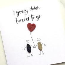 Load image into Gallery viewer, 7th Wedding Anniversary Card Wool Anniversary Card 7 Years Down Wife Husband Him Her