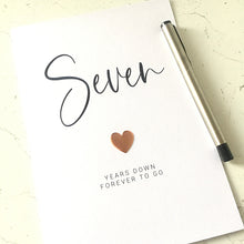 Load image into Gallery viewer, 7th Wedding Anniversary Card, Copper Anniversary, Wife Husband Him Her