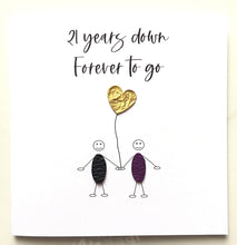 Load image into Gallery viewer, 21st Wedding Anniversary Card, Brass Anniversary Heart