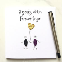 Load image into Gallery viewer, 21st Wedding Anniversary Card, Brass Anniversary Heart