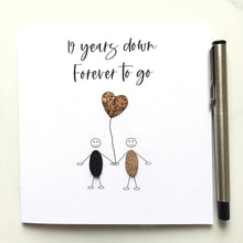 Load image into Gallery viewer, 19th Wedding Anniversary Card, Bronze Heart