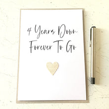 Load image into Gallery viewer, 4th Anniversary Card, Linen Heart Wedding Anniversary Gift