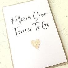 Load image into Gallery viewer, 4th Anniversary Card, Linen Heart Wedding Anniversary Gift