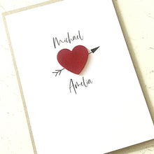 Load image into Gallery viewer, Personalised Anniversary Card, Love Card Leather Heart