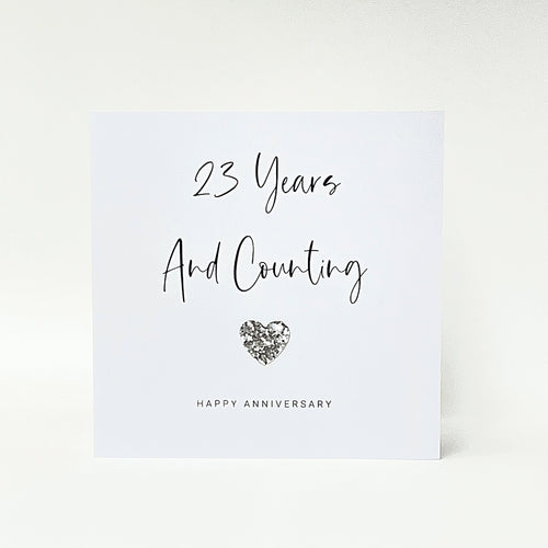 23rd Wedding Anniversary Card Silver Anniversary Card 23 Years and Counting