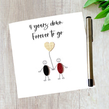 Load image into Gallery viewer, 4th Wedding Anniversary Card, Linen Anniversary, 4 Years Down