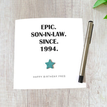Load image into Gallery viewer, Personalised Son-in-Law Birthday Card, Leather Star