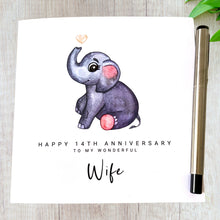 Load image into Gallery viewer, 14th Anniversary Card Ivory Wedding Anniversary Card Wife Husband Him Her