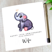 Load image into Gallery viewer, 14th Anniversary Card Ivory Wedding Anniversary Card Wife Husband Him Her