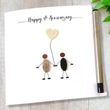 Load image into Gallery viewer, 4th Anniversary Card Linen Wedding Anniversary Ethnic