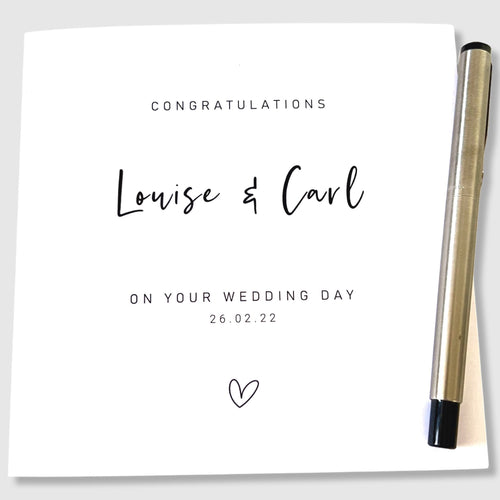 Personalised Wedding Day Card Wedding Congratulations