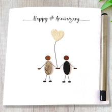 Load image into Gallery viewer, 4th Anniversary Card Linen Wedding Anniversary Ethnic