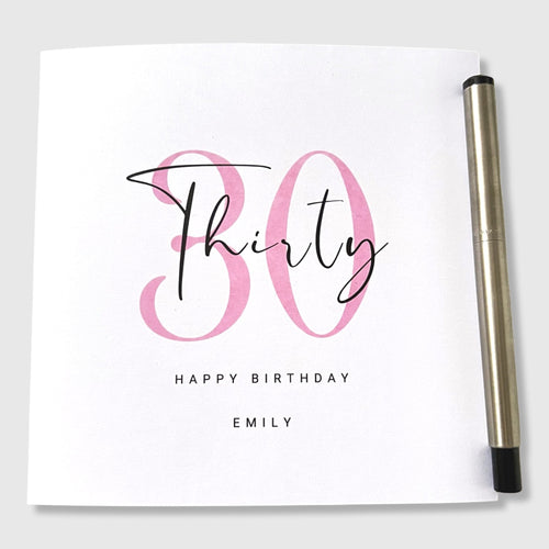 30th Birthday Card Personalised Thirty Birthday Her Wife Sister Friend Aunt