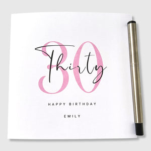 30th Birthday Card Personalised Thirty Birthday Her Wife Sister Friend Aunt