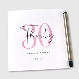 30th Birthday Card Personalised Thirty Birthday Her Wife Sister Friend Aunt