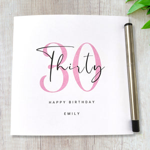 30th Birthday Card Personalised Thirty Birthday Her Wife Sister Friend Aunt